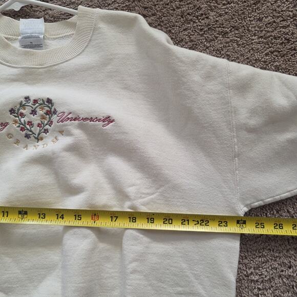 Vintage Bloomsburg University Grandma Sweatshirt Women XL Embroidered Floral 90s - Picture 8 of 9